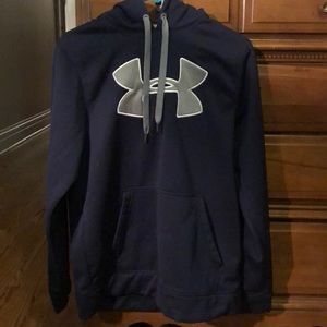 Navy Blue and Grey Under Armour Hoodie